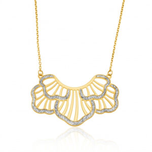 Collier en or jaune et laque pailletée