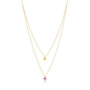 Collier en or jaune et oxyde de zirconium