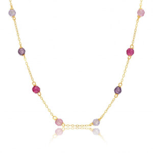 Collier en or jaune et oxydes de zirconium