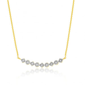 Collier en or jaune et rhodié, diamants