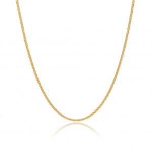 Collier en or jaune, maille pop corn