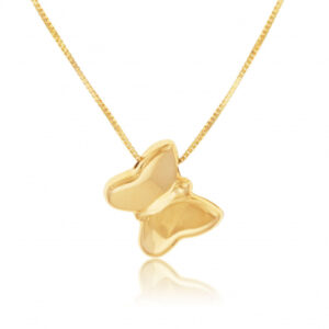 Collier en or jaune, papillon