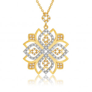 Collier en plaqué or et oxydes de zirconium