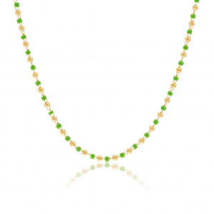 Collier en plaqué or et pierres synthétiques