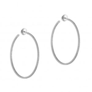 Créoles en or gris, diamants