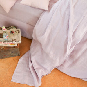 Drap plat en lin lavé - Parme Fuji Iro