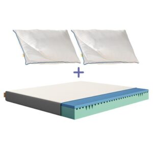 EMMA | Pack Matelas Confort 160x200 cm + 2 Oreillers Nuage | Sommeil Réparateur | Indépendance De Couchage | Confort Optimal | Lavables