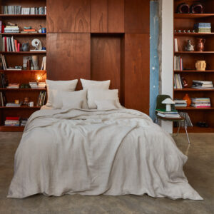 Housse de couette en lin lavé - Pierre