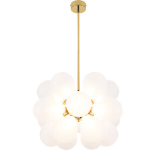Jacobella 18 bulbs suspension lamp - Metal and glass