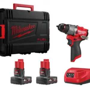 Milwaukee M12 FPD2-402X Perceuse visseuse sans fil set (2x 4.0Ah batterie) en Coffret HD - 45 Nm