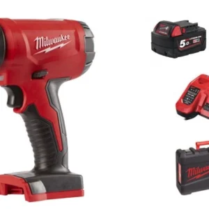 Milwaukee M18 BHG-502C Décapeur thermique compact à batteries 18V Li-Ion (2x batterie 5,0Ah) dans coffret - 470°C