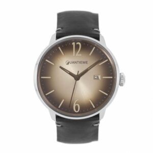 Montre homme, boîte acier, bracelet cuir et verre minéral