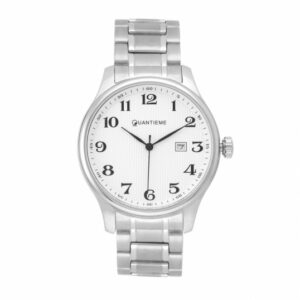 Montre homme, boîte et bracelet en acier, verre minéral