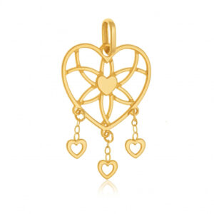 Pendentif en or jaune, coeurs