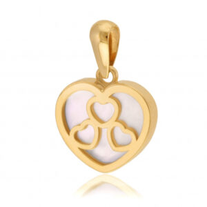 Pendentif en or jaune et nacre, coeur