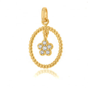 Pendentif en or jaune et oxydes de zirconium
