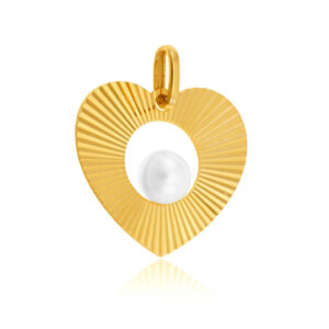 Pendentif en or jaune et perle de culture,coeur