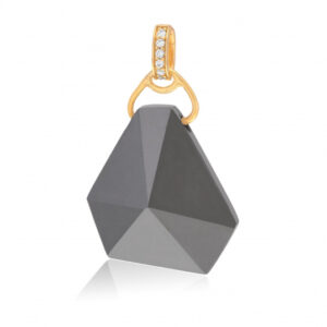 Pendentif en plaqué or et oxydes de zirconium, Hématite