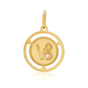 Pendentif zodiaque en or jaune et diamant, capricorne