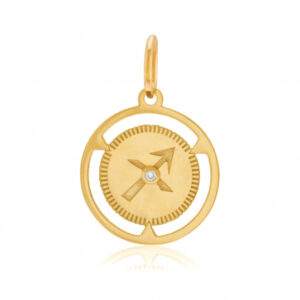 Pendentif zodiaque en or jaune et diamant, sagittaire