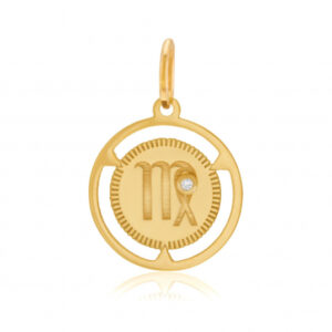Pendentif zodiaque en or jaune et diamant, vierge