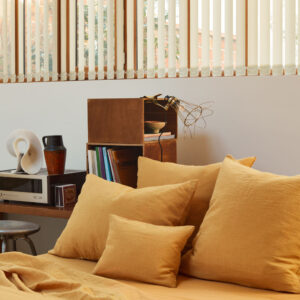 Taie d'oreiller en lin lavé - Jaune Asahi