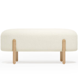 Upholstered Bouclé Bench - Round
