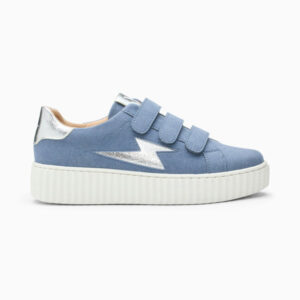 Alison blue and silver storm sneakers with velcro