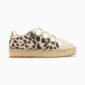 Alyssa leopard-print and gold espadrille sneakers with velcro