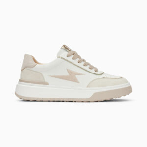 Amelia white and beige lace-up storm sneakers