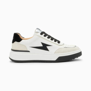 Amelia white and black lace-up storm sneakers