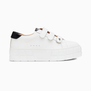 Angela white and black snake platform sneakers