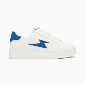 Angie white and blue storm lace-up sneakers