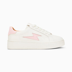 Angie white and pink storm lace-up sneakers