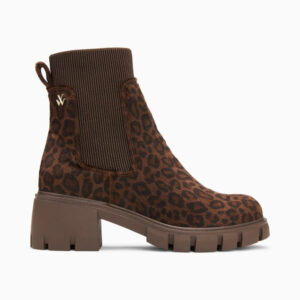 Annie leopard Chelsea ankle boots with notched heel