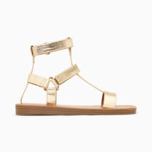 Assia gold flat sandals with velcro