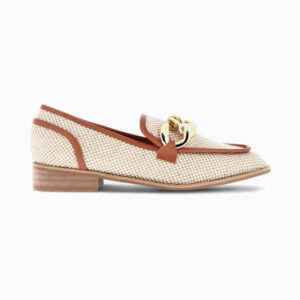 Barbara beige loafers with gold chain