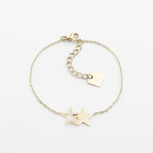 Bracelet Double star (Acier doré)