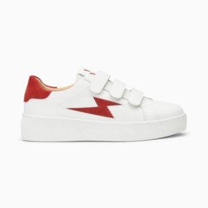 Camelia white and red storm sneakers with velcro