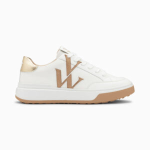 Candice white and beige monogram sneakers