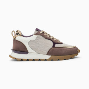 Capucine brown heart sneakers with running sole