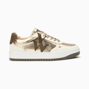 Cidem gold and khaki monogram sneakers