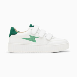 Damia white and green storm sneakers with velcro