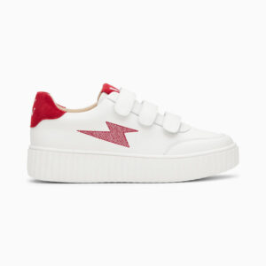 Damia white and red storm sneakers with velcro