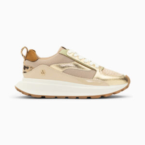 Emma gold and beige sneakers with oversized sole