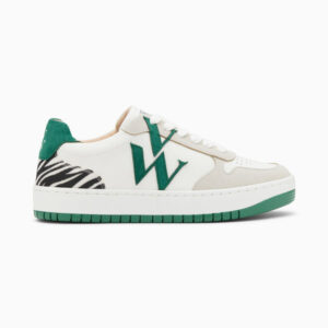 Esmée white and green monogram sneakers