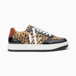 Kasia leopard lace-up monogram sneakers