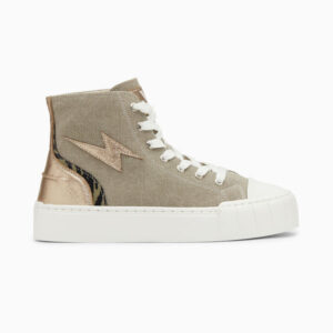 Laure khaki and champagne high-top storm sneakers