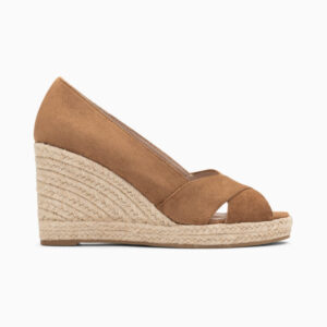 Léonie hazelnut brown peep-toe wedge sandals