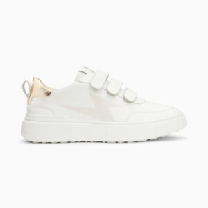 Lison white and gold storm sneakers with velcro